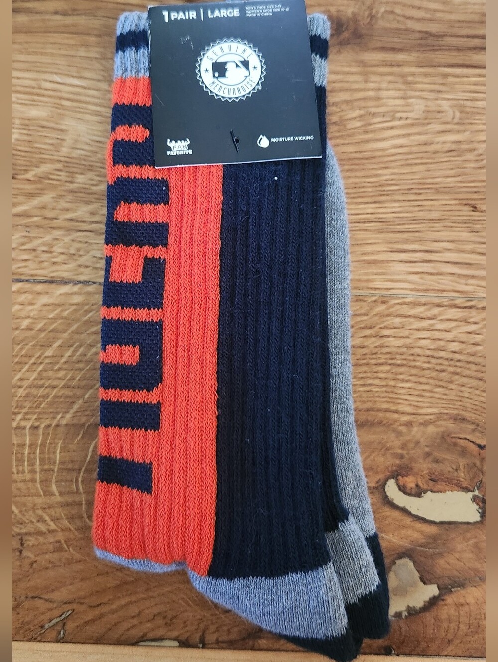 Detroit Tigers Athletic Crew Socks  - New Ribbed Pair